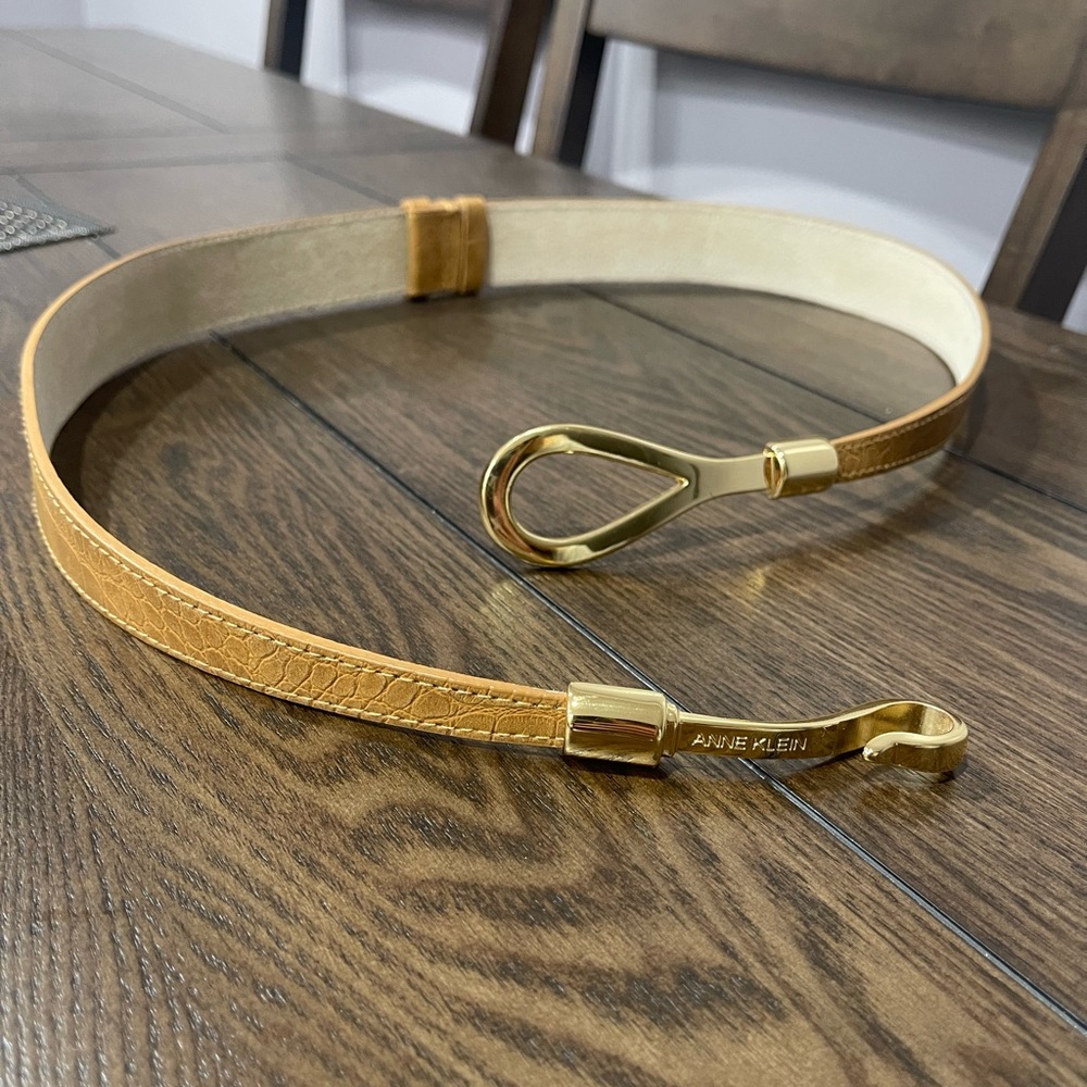 Anne Klein Gold and Tan Women's Belt